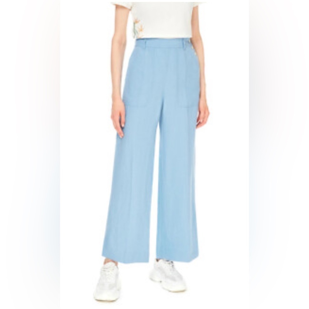 Love Bonito Women's Light Blue Wide-Leg Pants